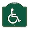 Signmission Designer Series Large Handicapped, Green & White Aluminum Sign, 18" x 18", GW-1818-23889 A-DES-GW-1818-23889 - alternate 1